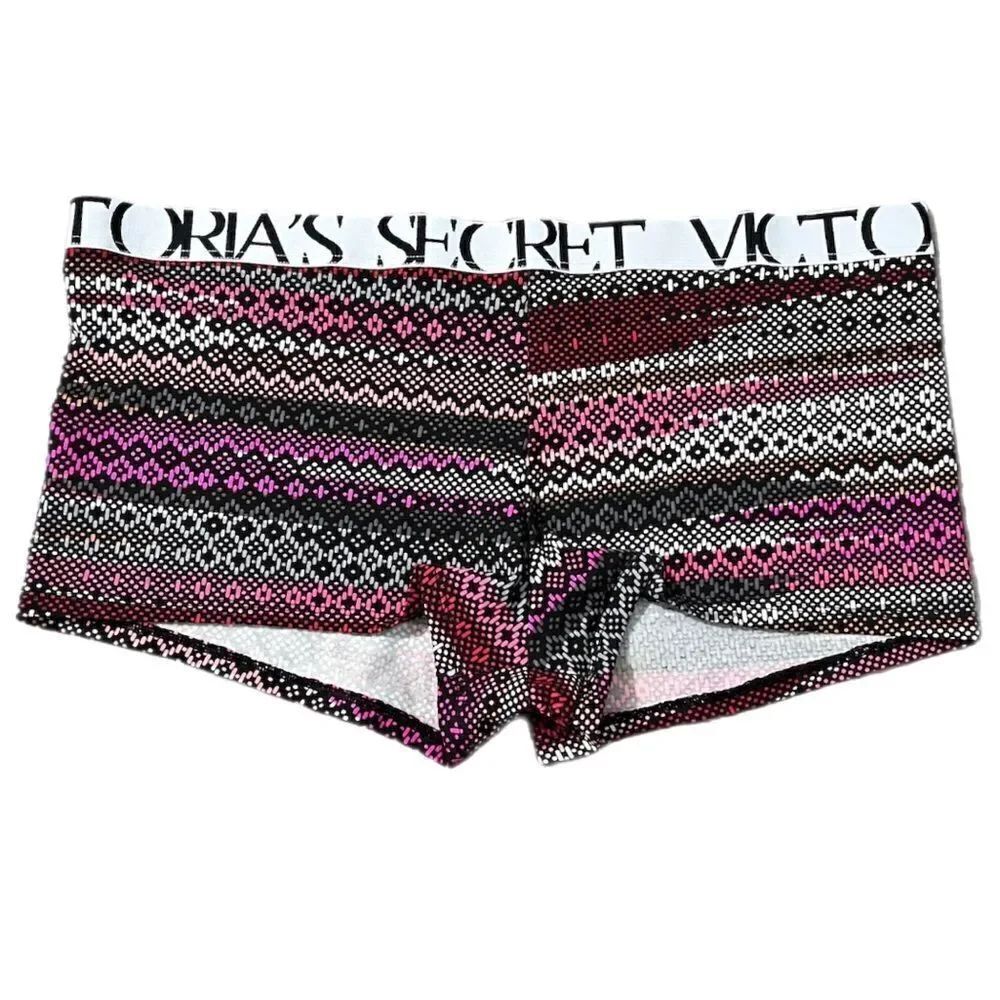 Victorias Secret Cotton Shortie Panty Logo on elastic waistband multicolor Xl